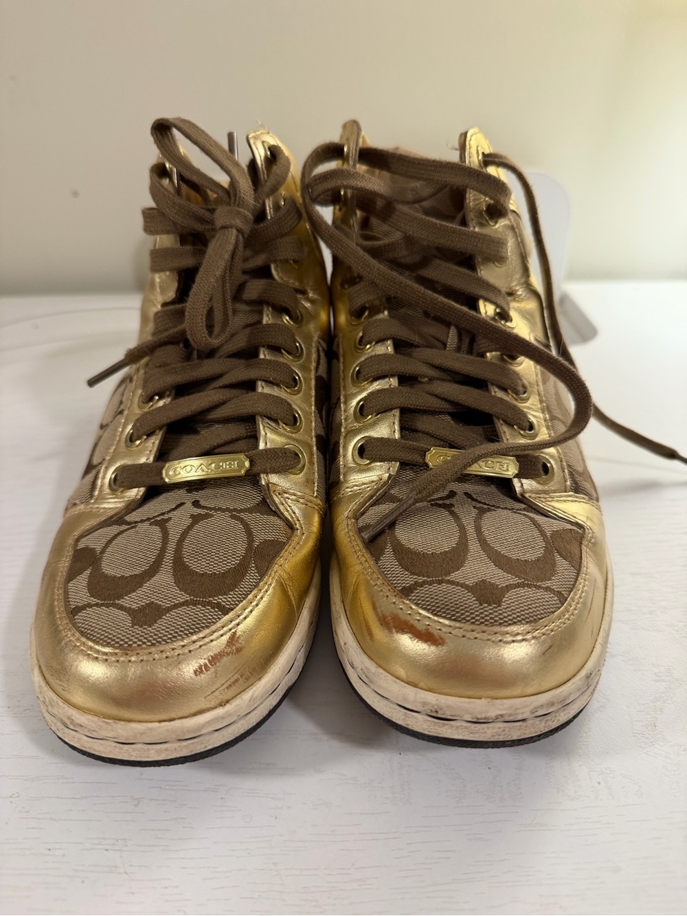 Coach Gold Nora High-Top Sneakers